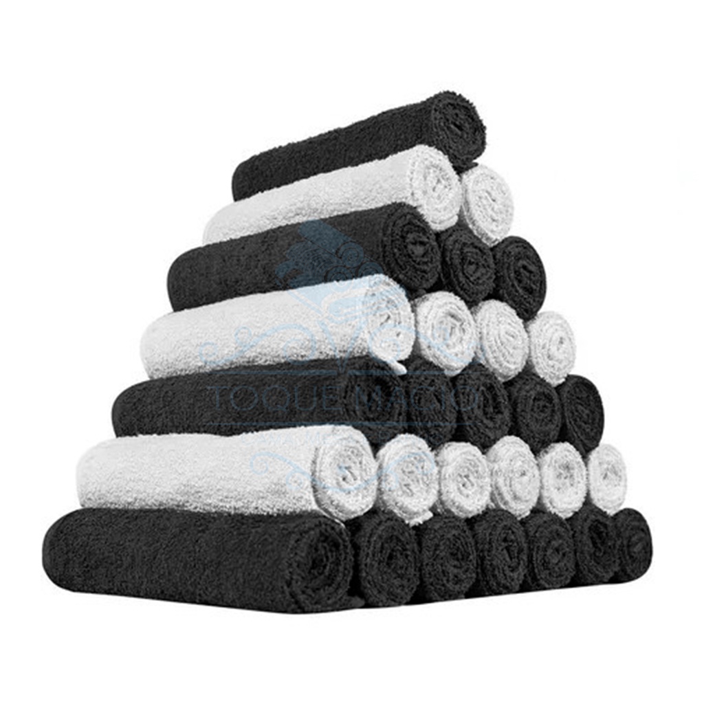 Kit 5 Toalhas de Rosto Para Salão Premium Toque Macio 45x70cm