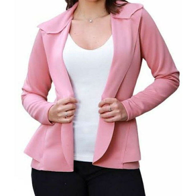 Bleizer  feminino  neopreme (curto) social com babado p.m.g.gg