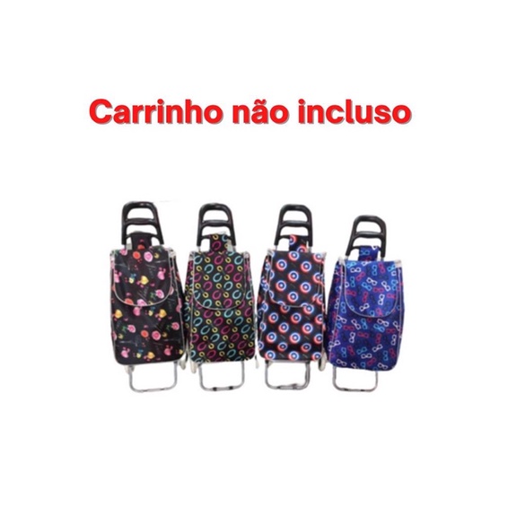 Capa Bolsa Bag para Carrinho de Feira Carrinho de Compras