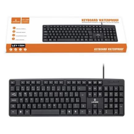 Teclado impermeável à prova d'água  P/ Computador Preto Básico C/ Fio Usb 【KAYM BLACK】
