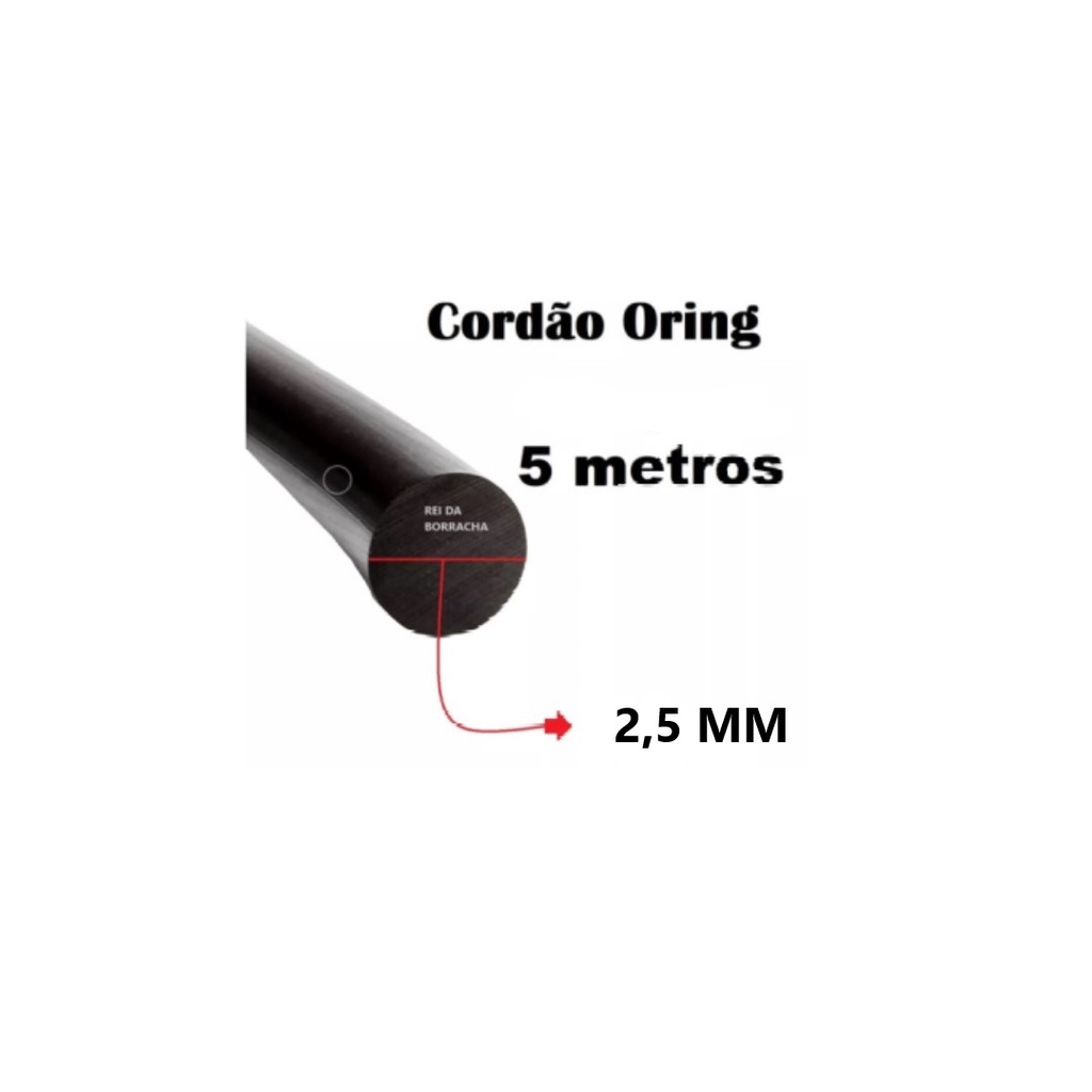 Cordão Oring 2,5 Mm Nitrilico Maciço - 5 Metros