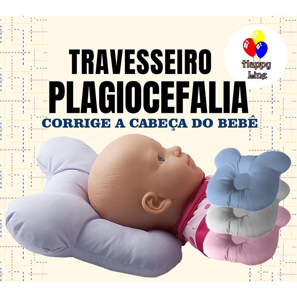 Travesseiro que evita cabeça chata em bebes (cabeça amassada) Evita e Corrige travesseiro Modelador