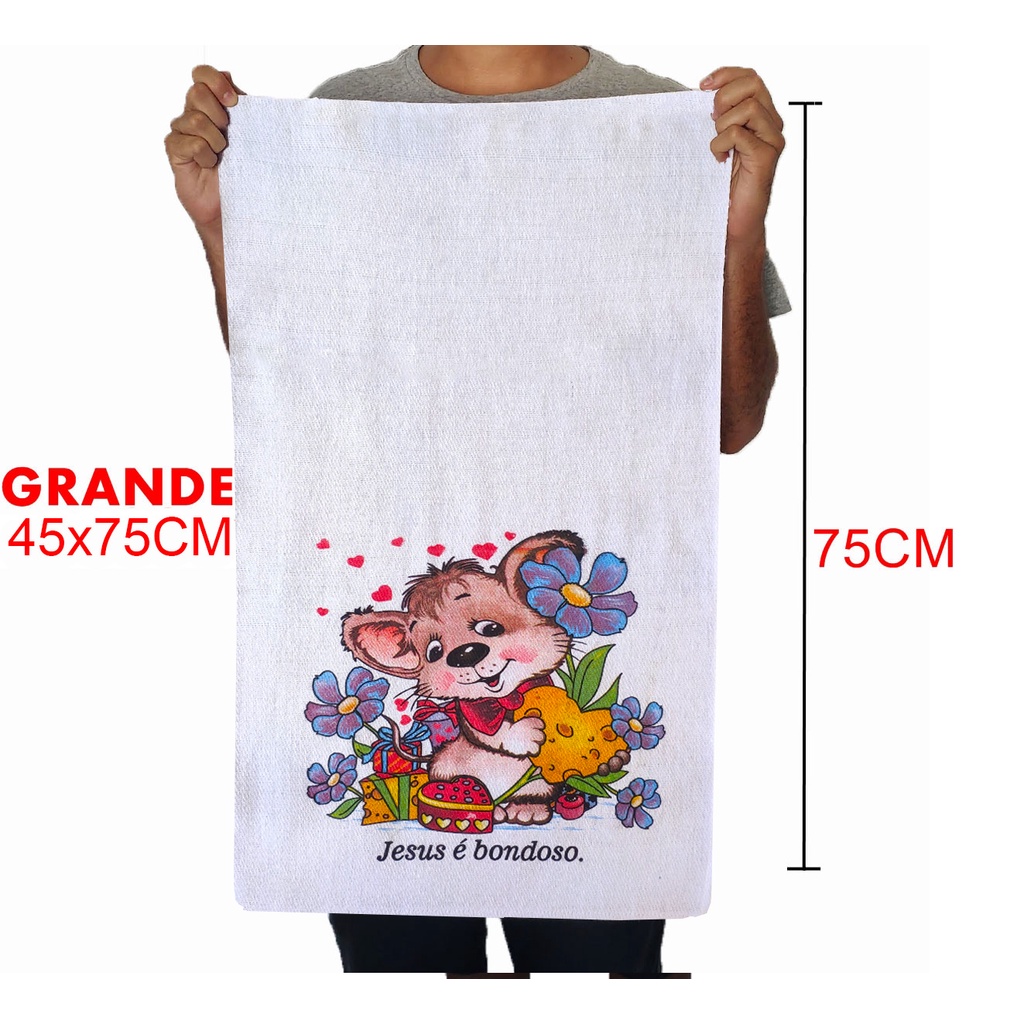 Kit 10 Pano De Prato Grande 45x75 Cm Estampado Com Bainha Trama Fechada Acabamento Excelente 10 Unidades