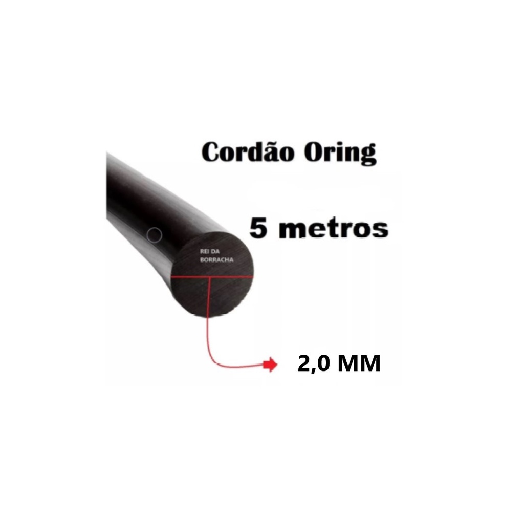 Cordão Oring 2,0 Mm Nitrilico Maciço - 5 Metros