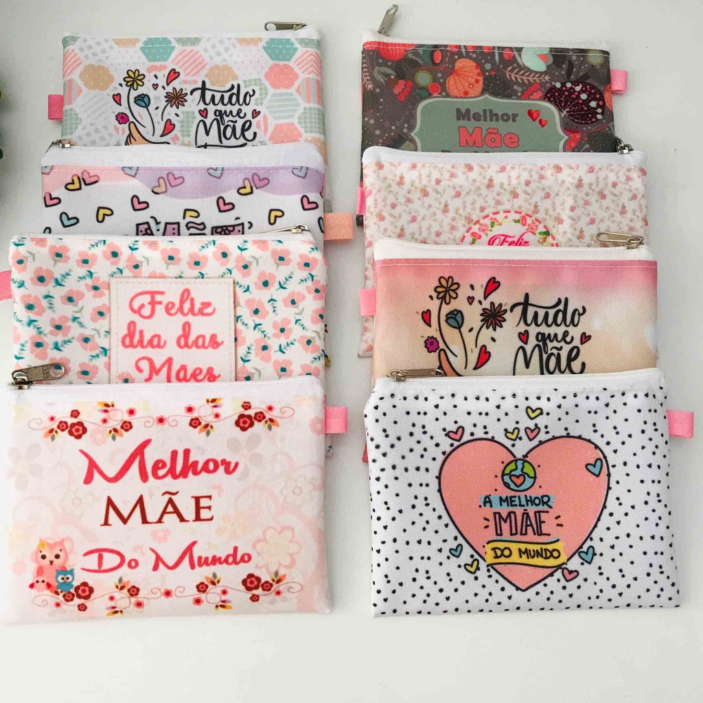 Porta moedas ou mini necessaires dia das Mães, 3 unidades