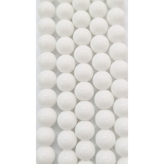 Contas de Pedra Natural Quartzo Branco 8mm / Fio