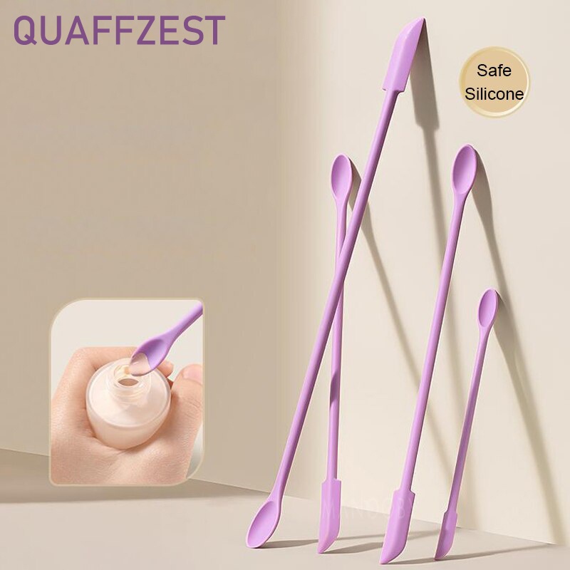 Espátula Cosmética De 3pcs/Set Cabeça Dupla Raspador De Silicone Alongado Para Compota Fundação Creme Misturador De Maquiagem Em Bastão