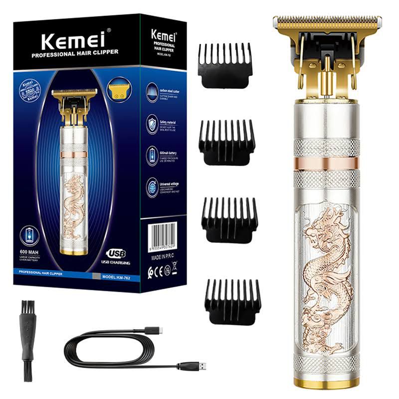 Máquina de Cortar Cabelo e Barba Barbeador acabamento Dragão vintage original Kemei KM-762