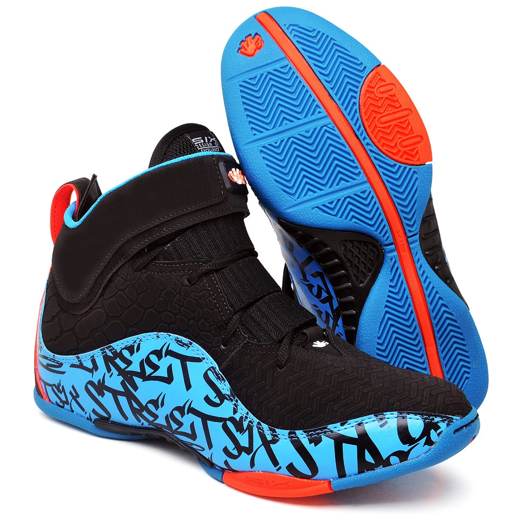 Tenis Six Street Basquete Impact Lançamento - Preto Azul