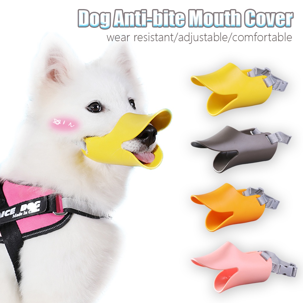 Focinheira De Silicone Para Cães De Estimação Máscara A Boca Do Pato Anti-Mordida Parar O Latido S/M/L