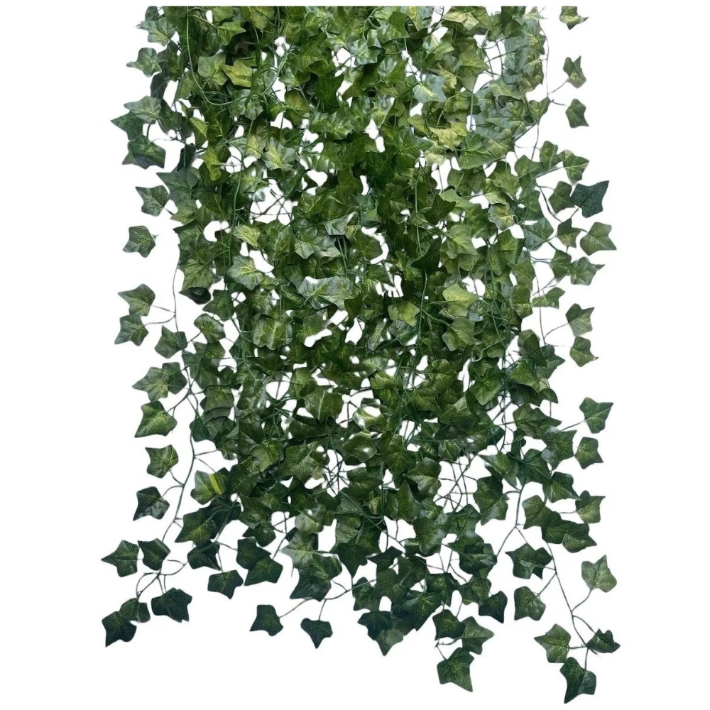 Trepadeira 2 Metros Artificial Verde Hera Pacote Ramas Muro Inglês Jardim Vertical