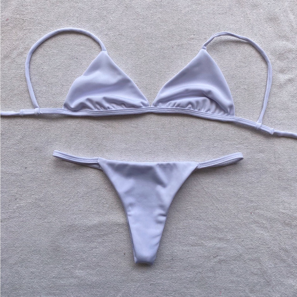 Biquíni top fixo calcinha Fita com Forro Moda Praia para o Verão