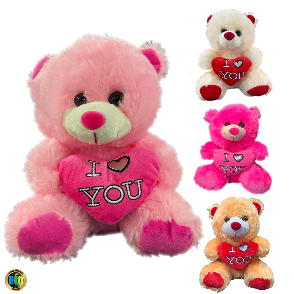 Urso de Pelúcia 21cm com Coração – Macio e Peludinho p/ Presentes