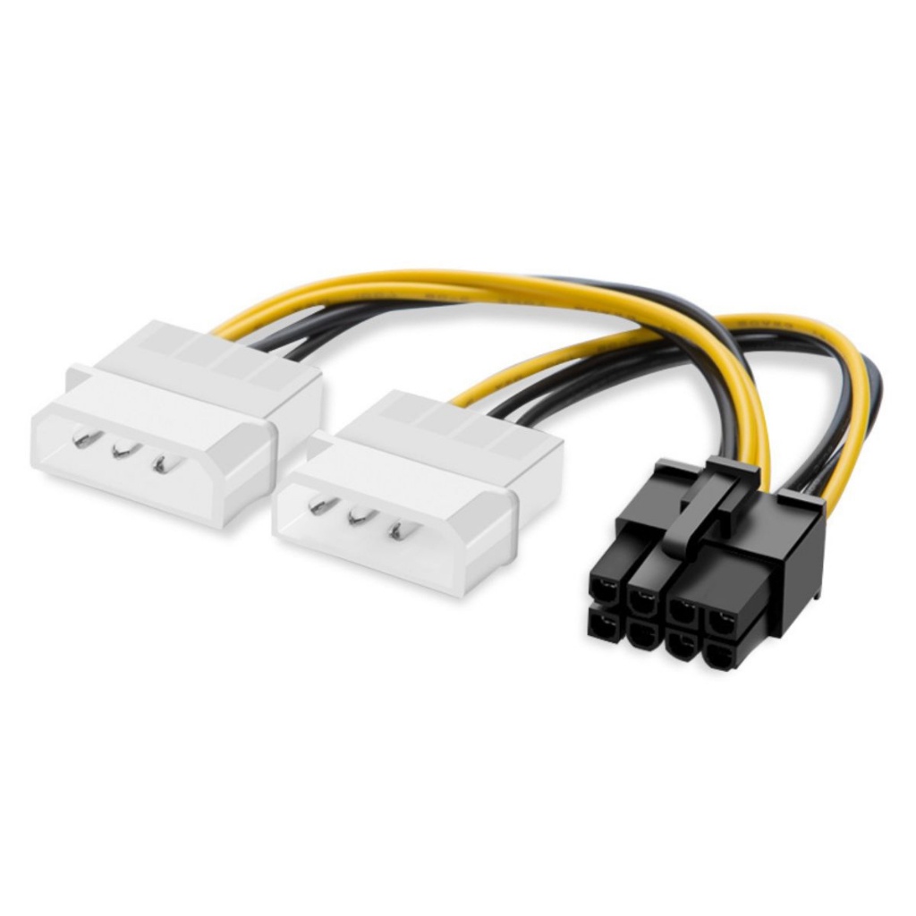 Cabo Energia Alimentação 2x Molex Macho para PCI-e Pci Express 8 Pinos