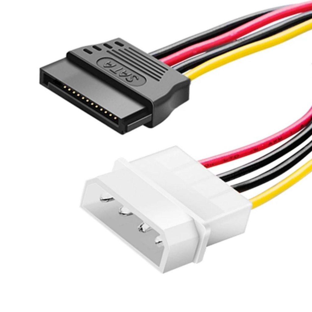 Cabo Energia Alimentação Molex Macho para Sata Fêmea 15 Pin
