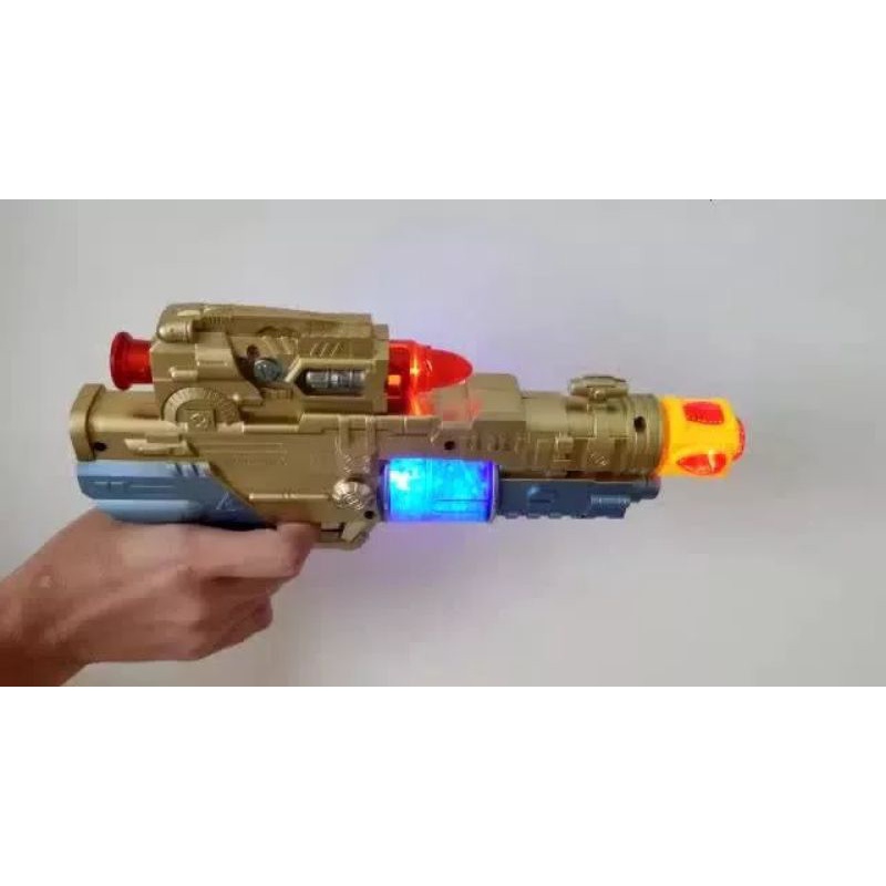 Pistola bola de lsopor com LaserPilhas e Som -Divertido Brinquedo Infantil
