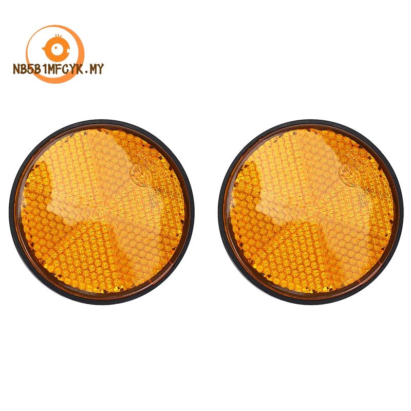 【nb5bBRJ3】2pcs 2 " Refletor Redondo Laranja Universal Para Motocicleta ATV Dirt Bike