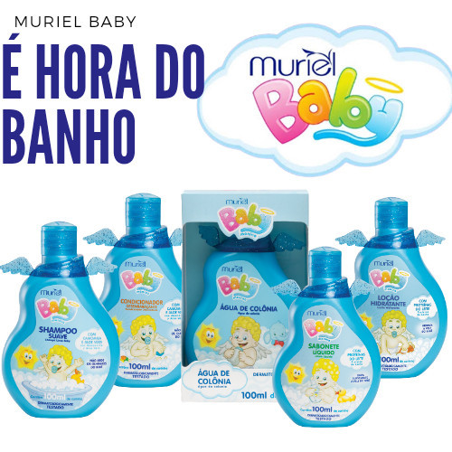 Kit Maternidade Para Bebê Infantil MENINO Baby Muriel 100ml PRESENTE SHA/COND/SAB LIQUIDO/ COLONIA/HID