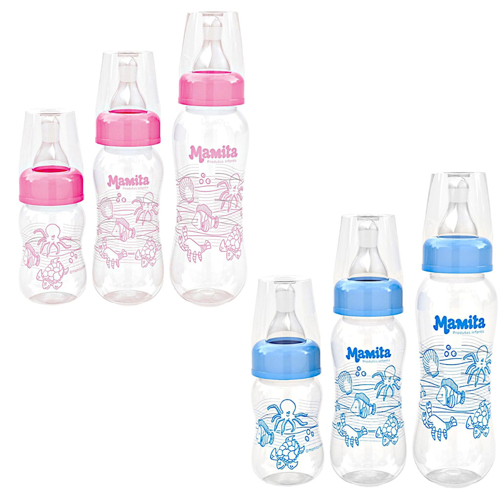 KIT MAMADEIRA MAMITA (80ml, 150ml, 240ml)  Bebê Menino Menina Conjunto Presente