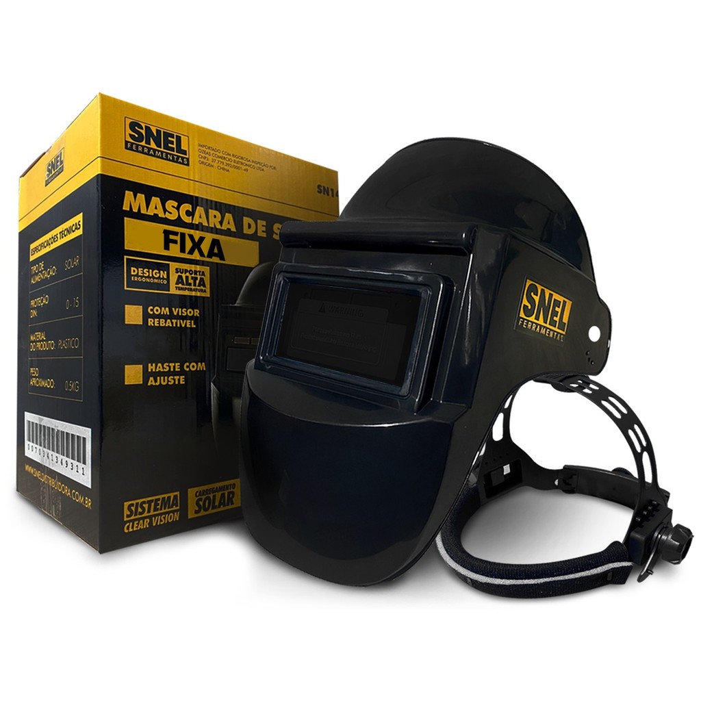 Mascara de Solda Tonalidade 10 Fixa Profissional Resistente p Serralheria Soldagem Snel