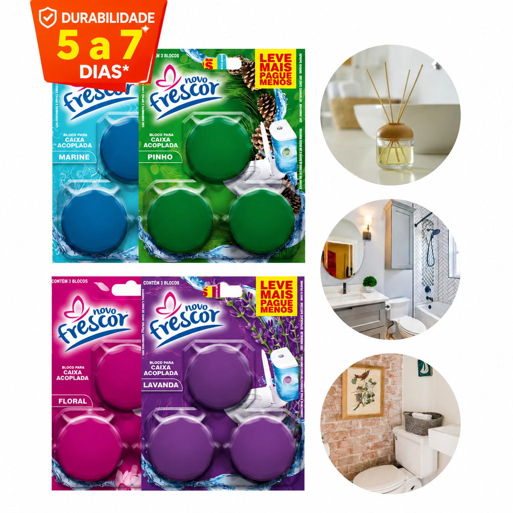 Blocos Para Caixa Acoplada Pedra Sanitária Pastilha Tablete - kit 03 a 09 Limpeza Profunda ENVIO - FULL
