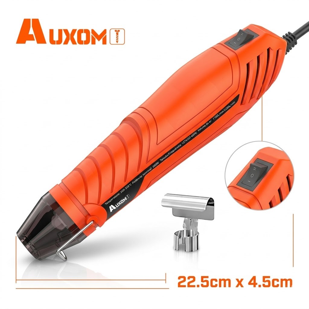 AUXOM Soprador Térmico Profissional 300W Mini Pistola de Ar Quente para Resina e Artesanato - Alta Precisão 110V