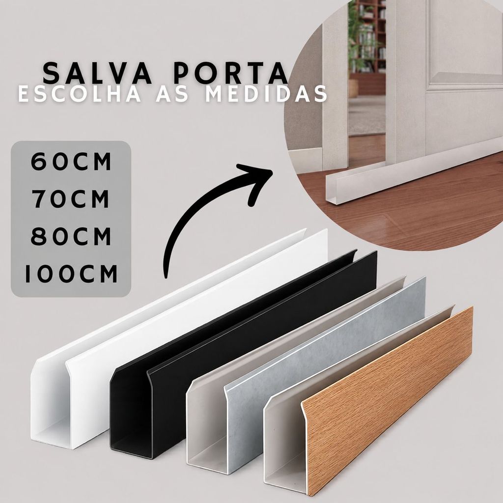 Protetor de Porta Proteção Contra Umidade e Design Moderno Salva Porta 8cm x 3,5cm