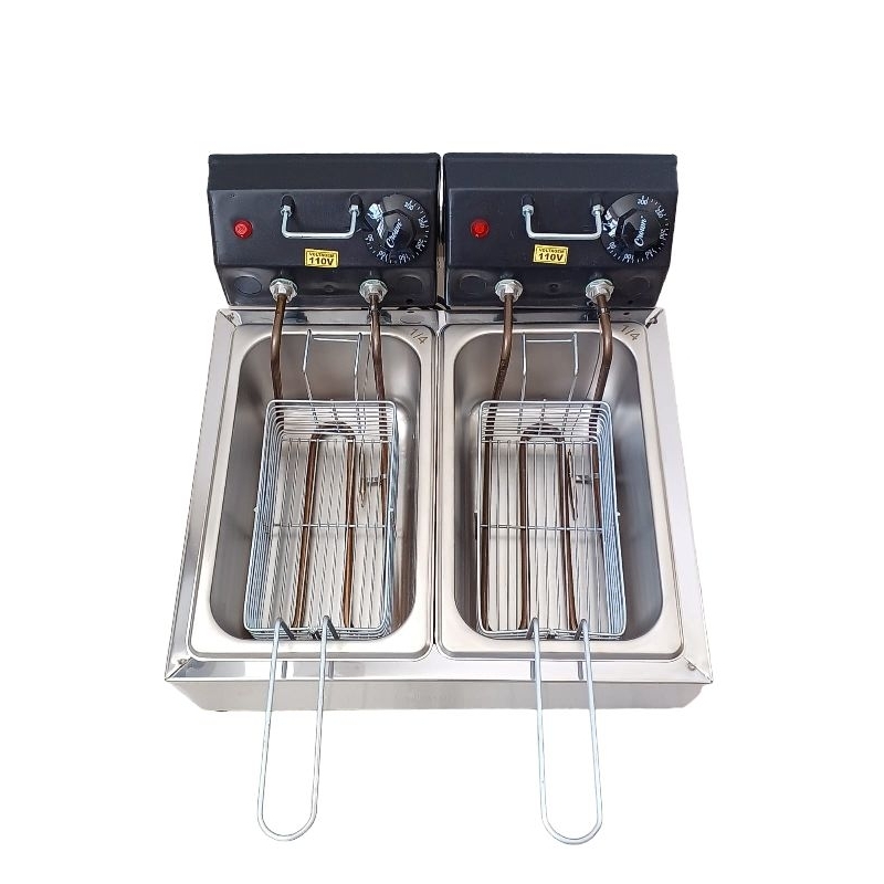 Fritadeira Elétrica Industrial 6 Litros 2 cubas de 3 litros Profissional