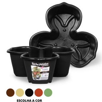 Kit 10 Vasos Pétalas 8 Litros Empilhável Jardim Plantas Artificiais Moderno Decorativo Ambientes
