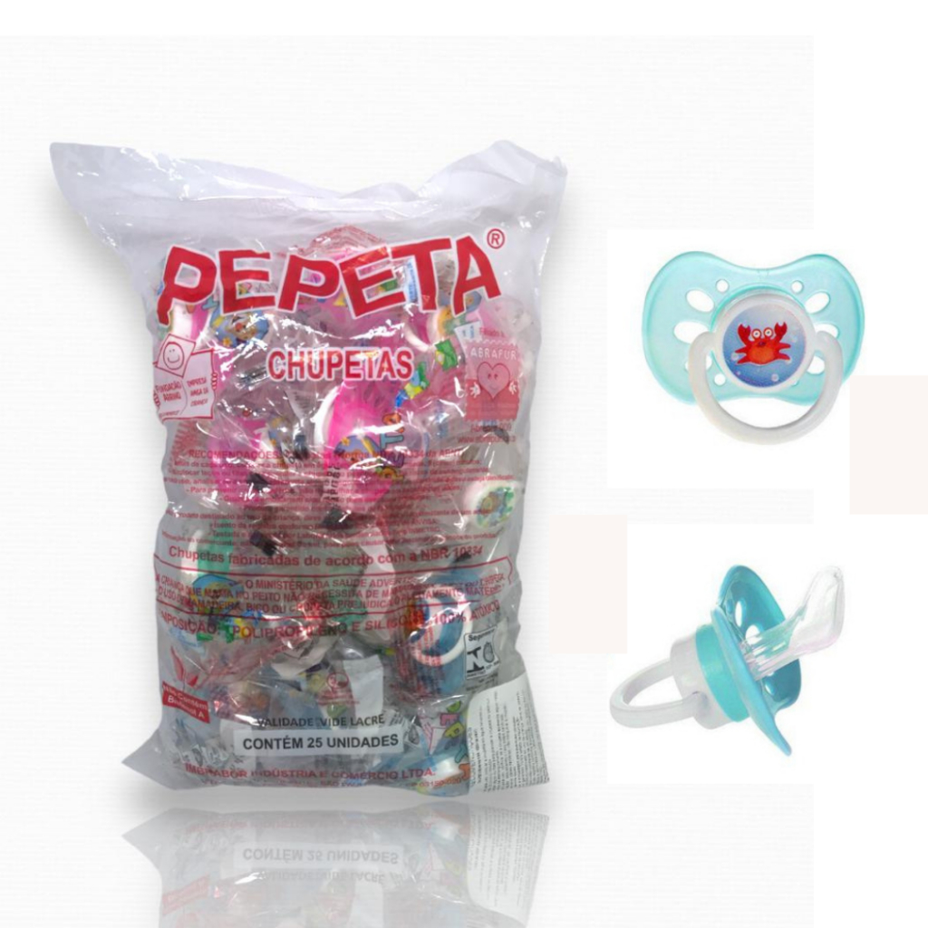 CHUPETA SILICONE PACOTE COM 25UN SORTIDAS (0707-0708)