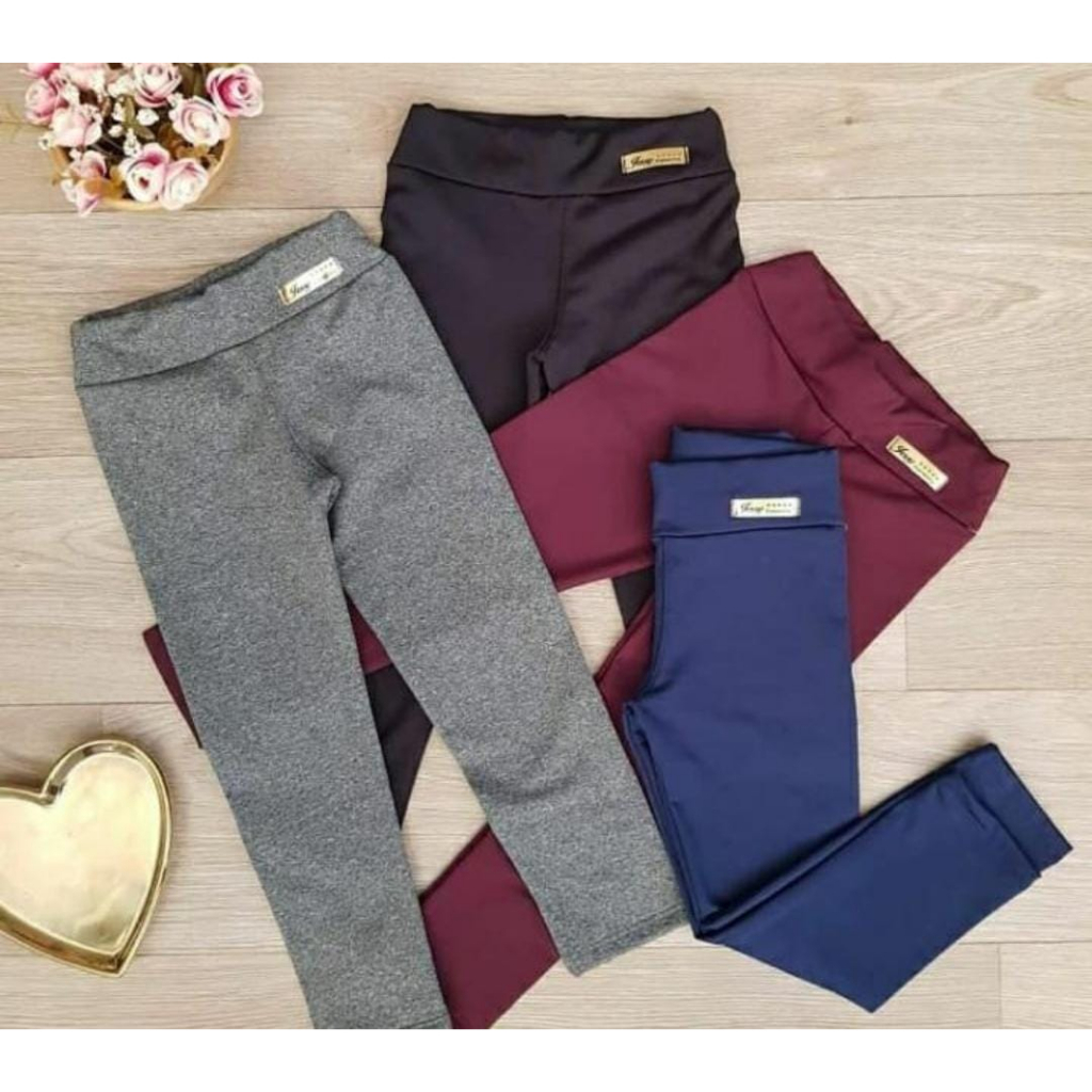 Calça legging flanelada Apeluciada moda infantil menina inverno