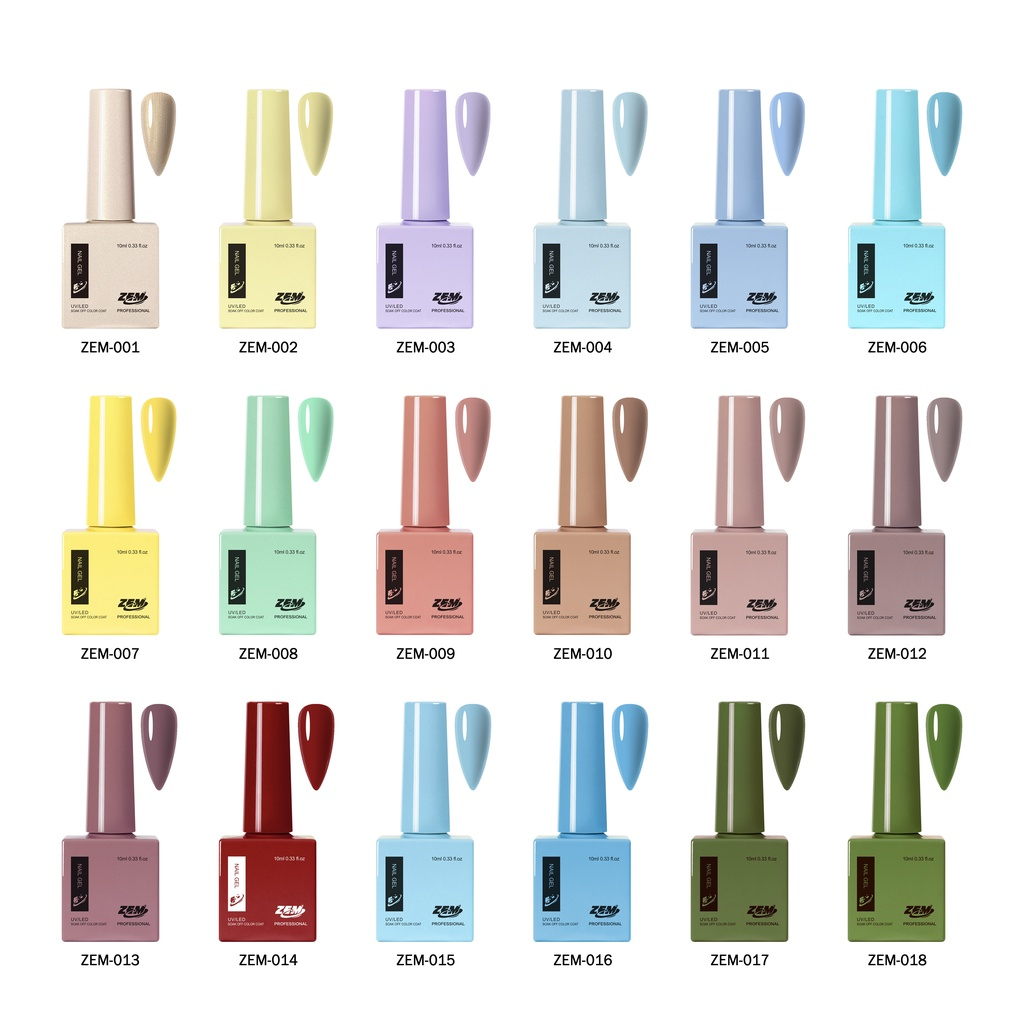 Esmalte De Zem Nail Gel Soak Off Color Coat 10ml Uv/Led Nova Cores
