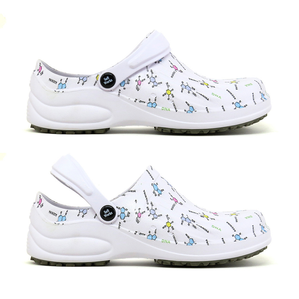 Sapato Soft Works Estampado Enfermagem Profissional Palmilha Gel Confort BB61