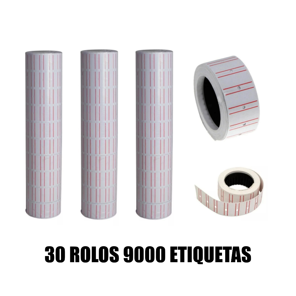 30 Rolos De Etiquetas P/ Etiquetadora Manual De Preço Mx5500