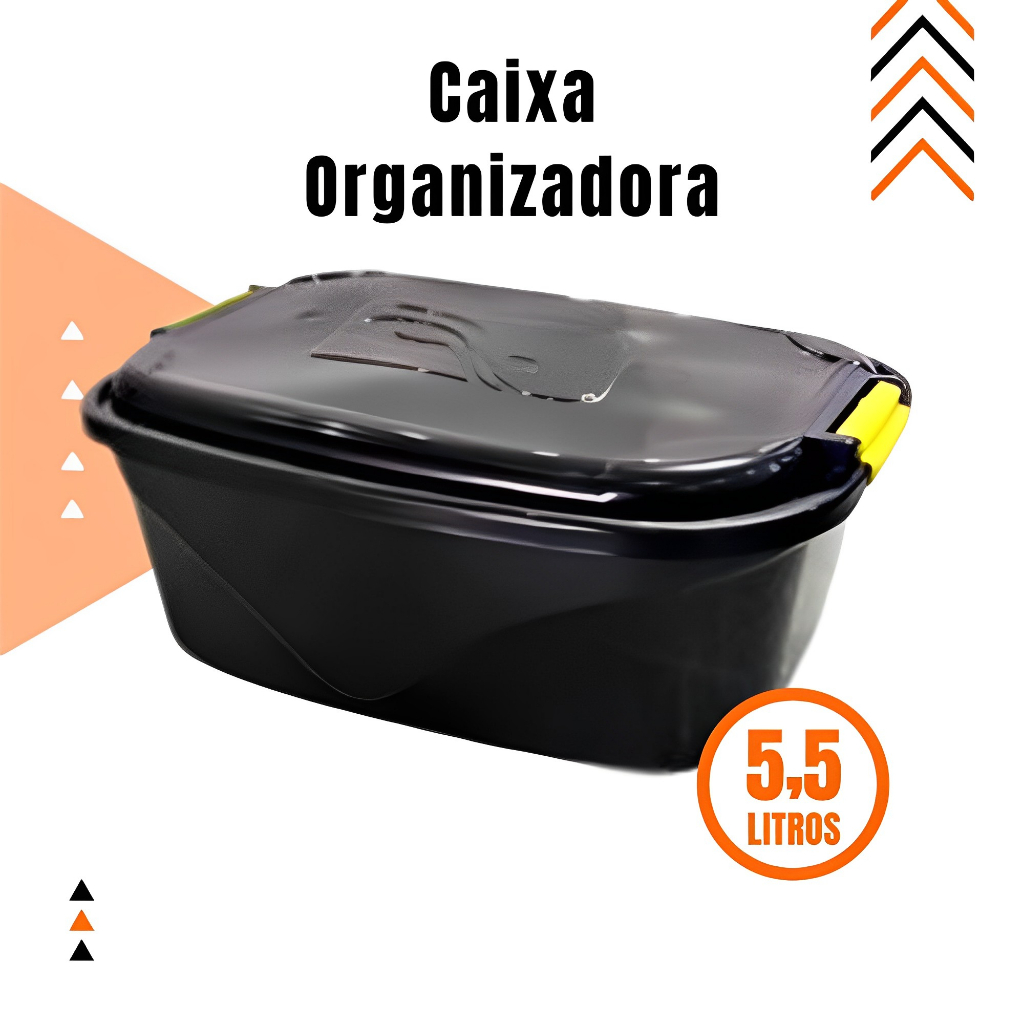 Caixa Cesto Organizadora Preto 5,5L Formplast