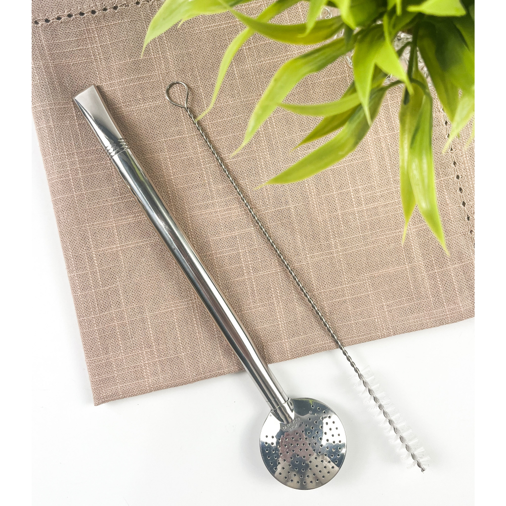 Bomba em Aço Inox com rosca e escova Personalizada - 23cm