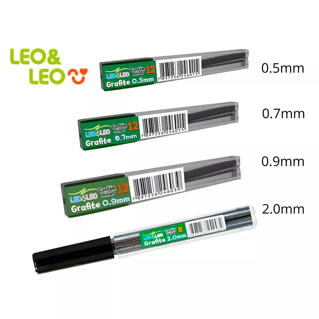 Grafite para Lapiseira Mina De Grafite 0.5mm 0.7mm 2.0 mm Leo&Leo
