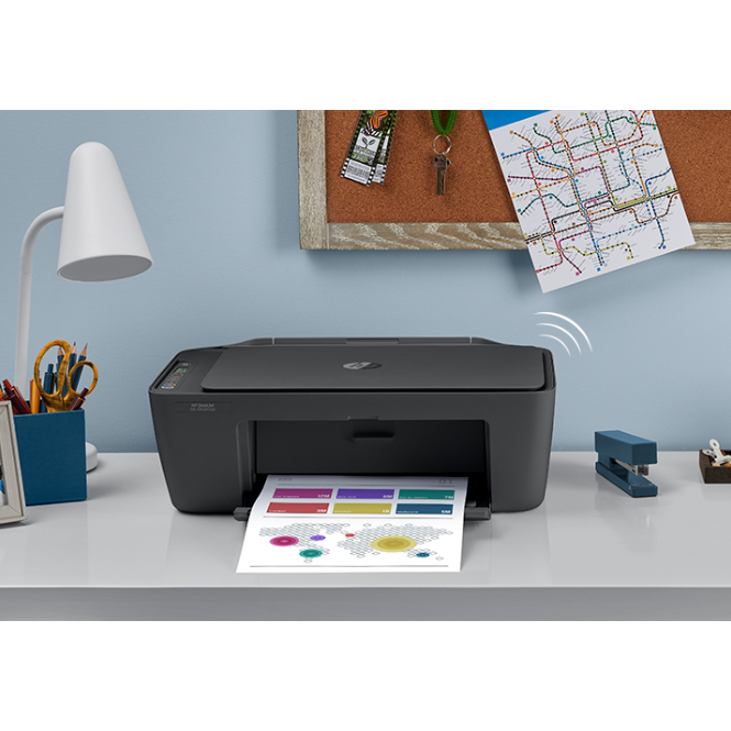 Impressora Multifuncional Deskjet Wifi, Bluetooth, Deskjet 2975, fotográfica, colorida, super portátil, bivolt, preta