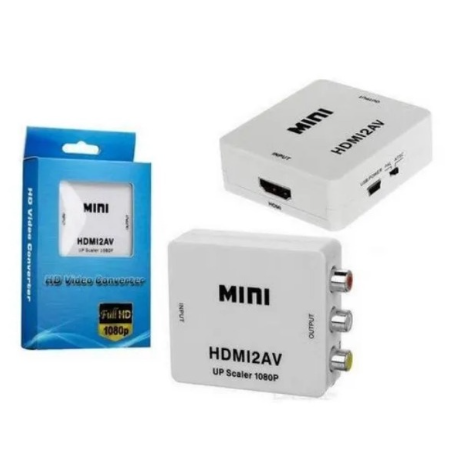 Mini Conversor Hd Video 1080P HdmI PARA Av Rca - Hdmi2 AV