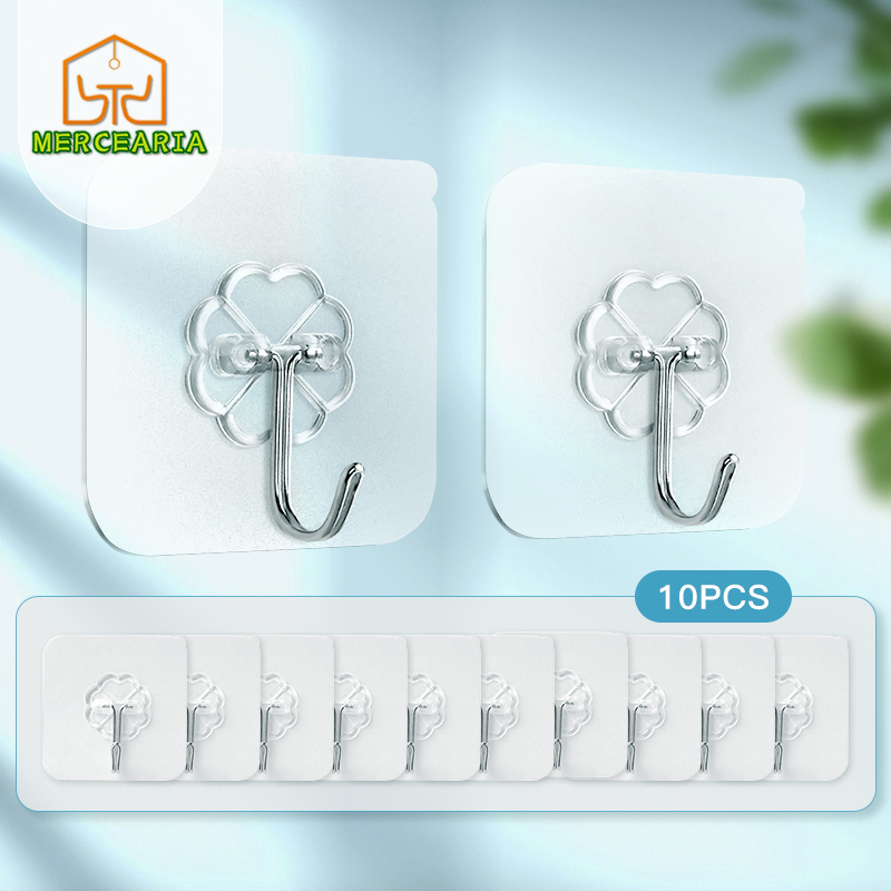 1/5/10 PCS Ganchos Adesivo Parede e Gancho para Romadas Transparente Multifuncional Organizadores para Casa