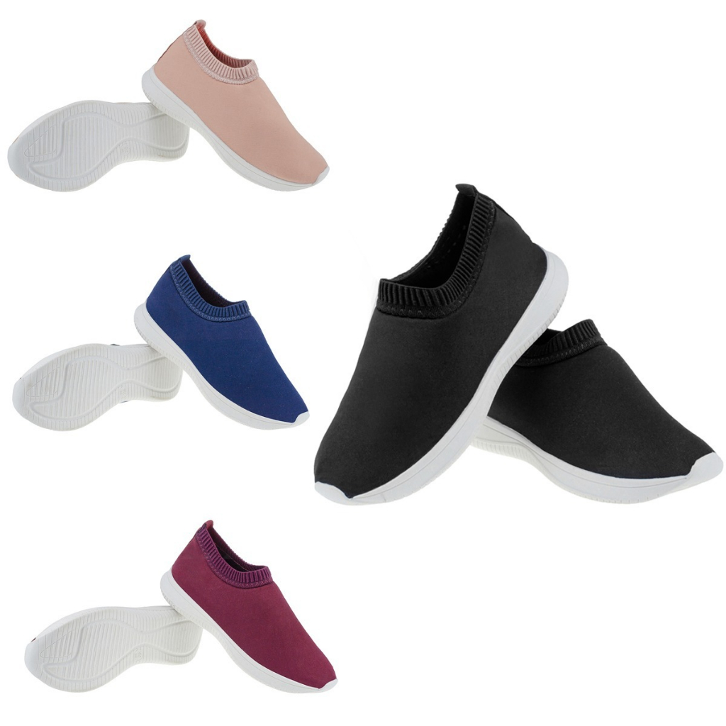 Tenis Calce Fácil liso EC meia conforto -Kit 2 Pares, Mesma Numeração-