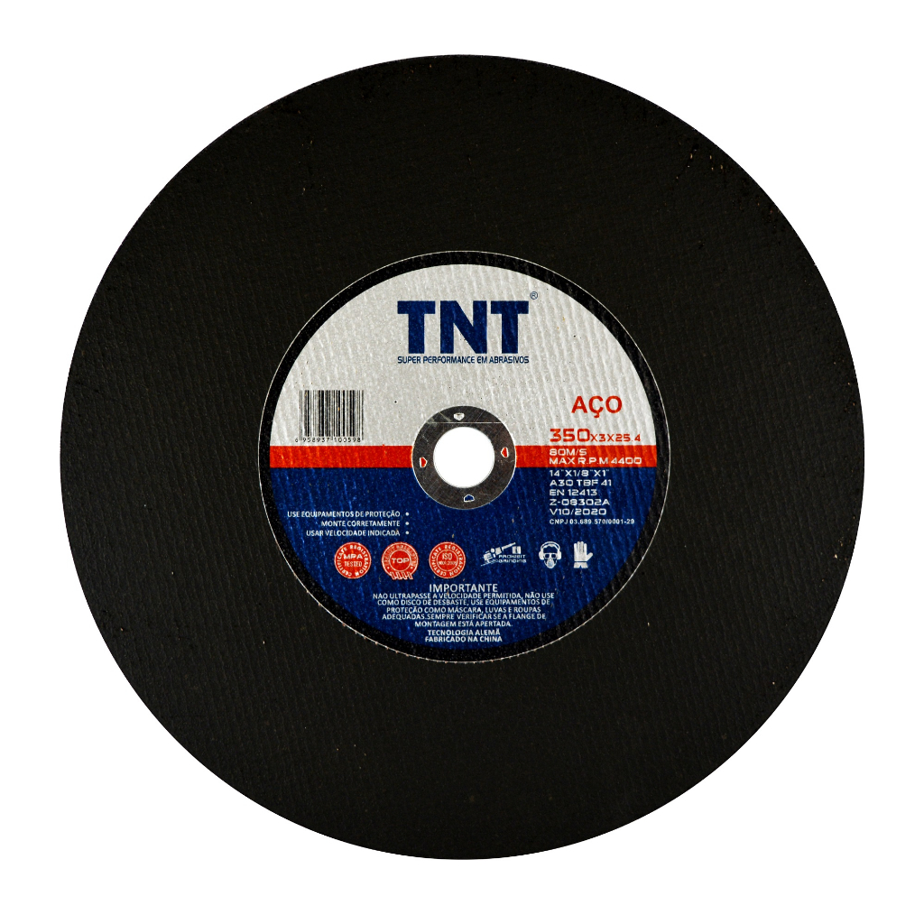 KIT C/05PÇS Disco de corte metal 14 polegadas 350mm furo 1" serra rapida policorte