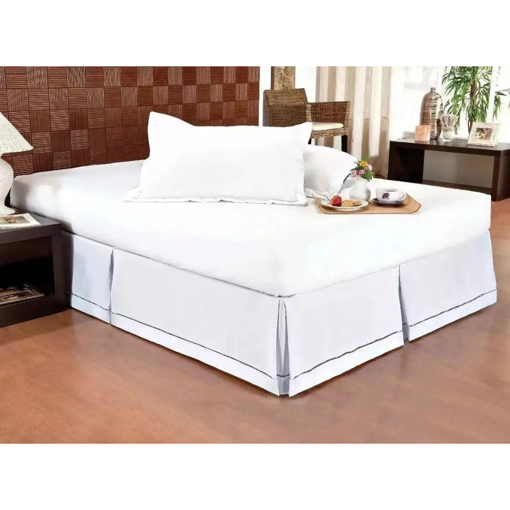 Saia Box Queen 40cm De Altura 200 Fios 100% Algodão Ponto Palito