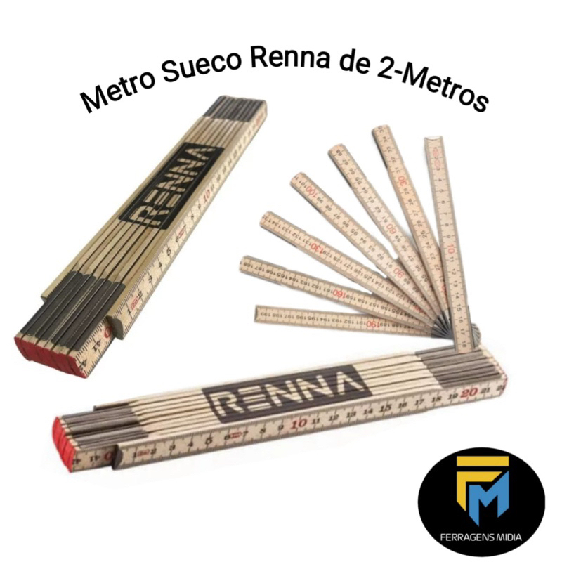 Metro Escala Sueco de Madeira  ou Pvc Articulado Renna-2MTS BAMBU ou Liths-1MTS  pvc Branco