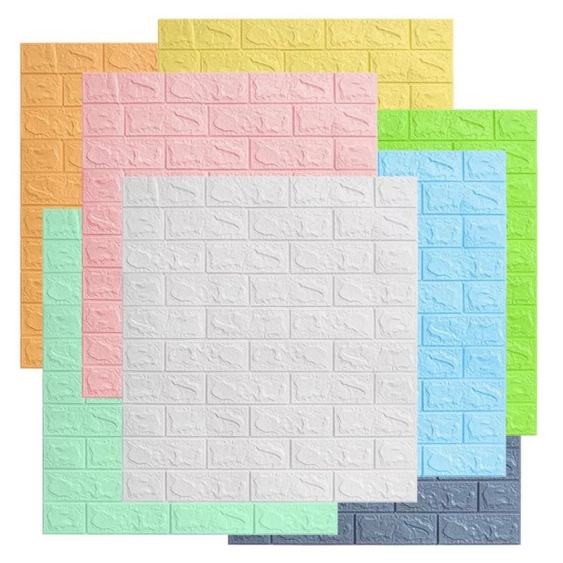 Placa Papel 70x77 cm Espessura 3mm 3D De Parede Espuma Tijolo Auto Adesivo Impermeável Aplique Fácil