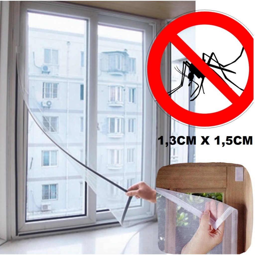 Tela Mosquiteiro Para Janela 1,3x1,5m Com Velcr Anti-inseto Mosquito Janela Autocolante Pernilongo