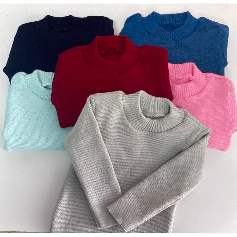 Blusa Cacharrel Infantil de Lã Grossa Quentinha Inverno Menina e Menino Tam 1 ao 8