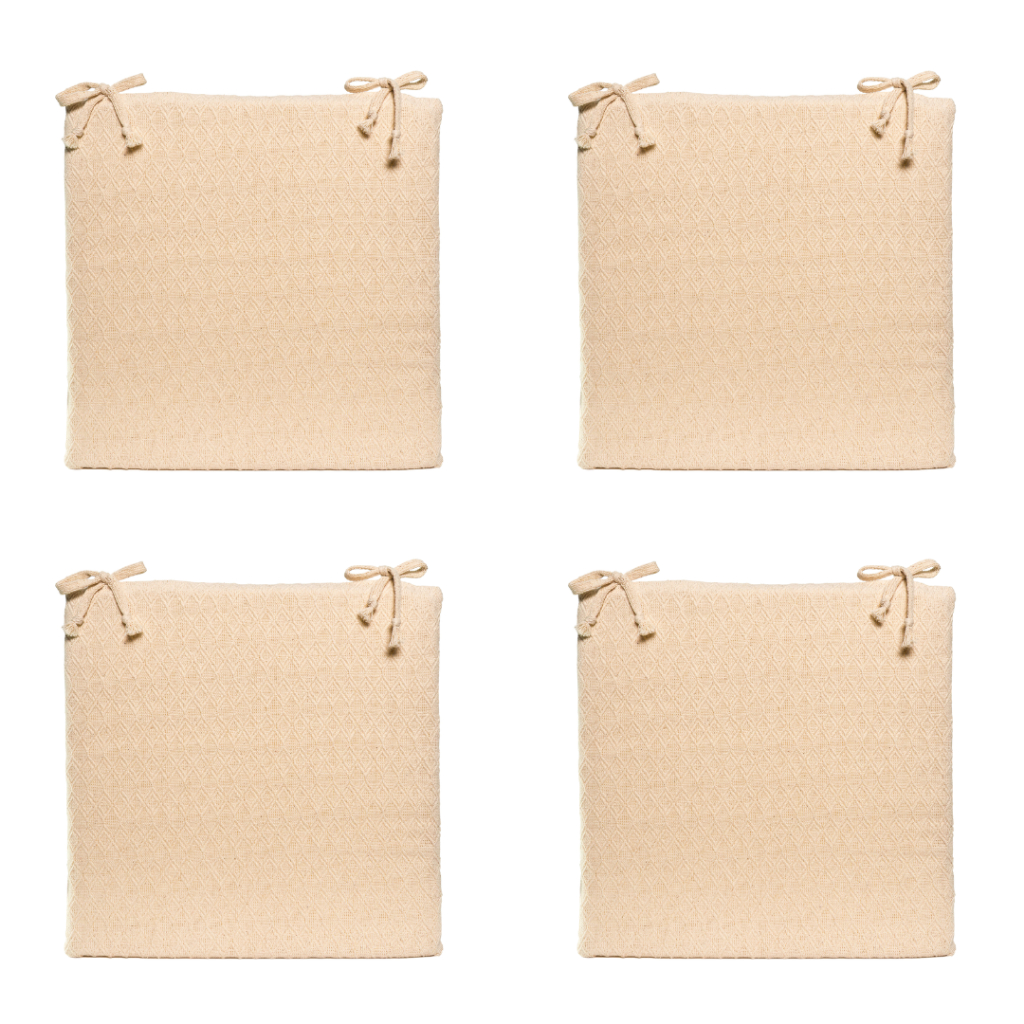 Kit Almofada Assento 40cmx40cm Bland Natural 04 Peças