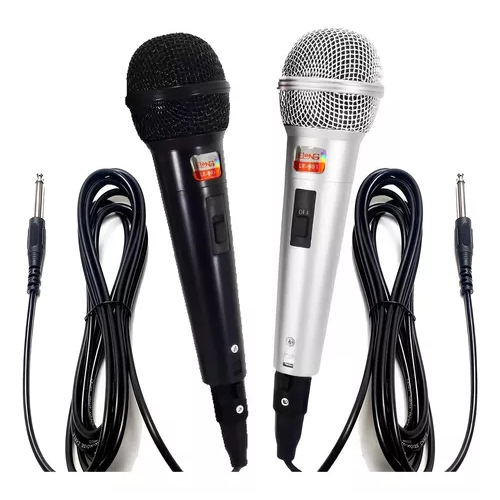 Kit Microfone Profissional Com 2 Unidades Com Fio Dinâmico Lelong LE-901