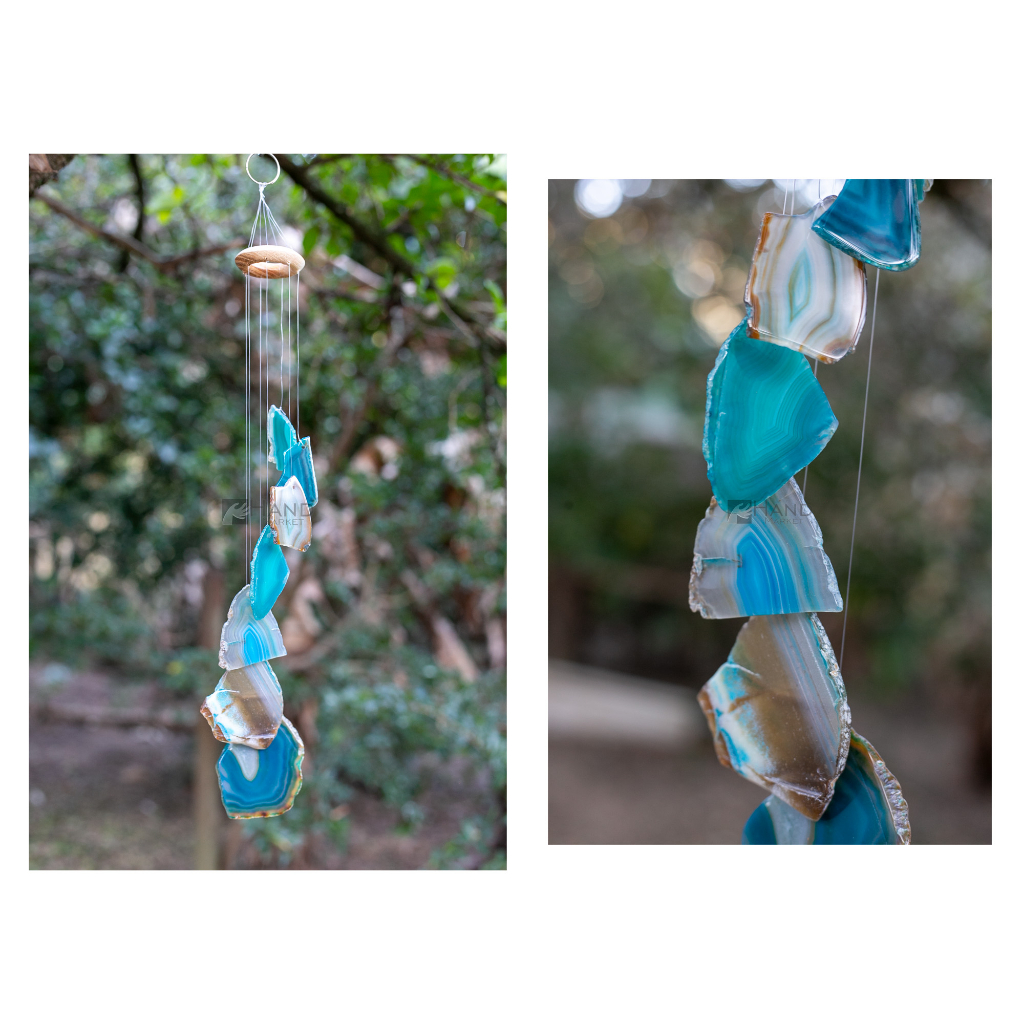 MENSAGEIRO DE PEDRA AGATA C/ 7 CHAPAS-CACOS SINO DOS VENTOS